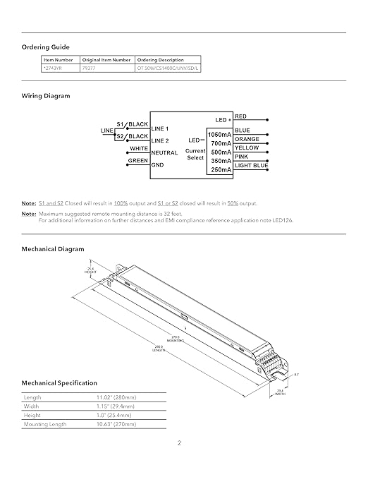 eldoLED | 2743YR OPTOTRONIC® OT 50W Step-Dim LED Driver | Replacement for Osram Driver 79377 | OT50W/CS1400C/UNV/SD/L