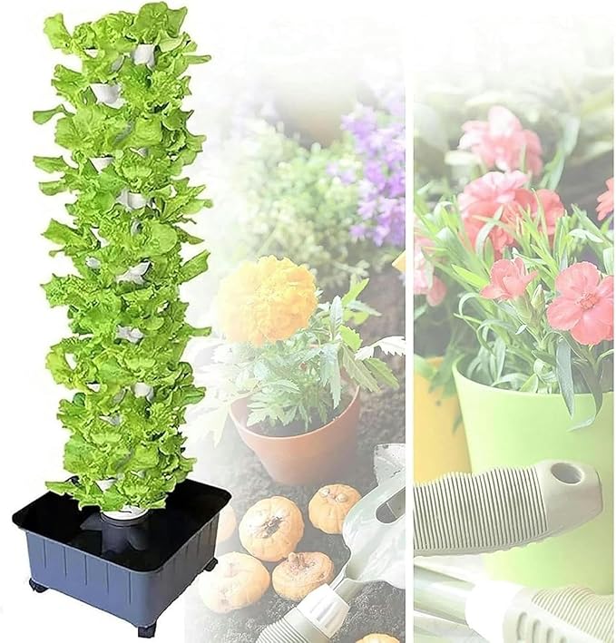 Hydroponic Planting System Garden hydroponic Planting System Vertical Tower Vegetable Plant Tower 15 Floors 45 Plant Positions Smart Garden