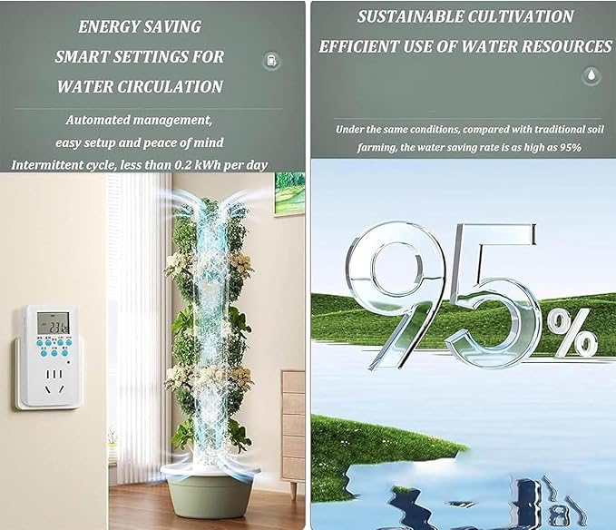 Hydroponics Tower Vertical Garden Planter Hydroponics Growing System with Grow Lights Vegetable Plant Tower for Indoor Herbs Fruits5thfloor