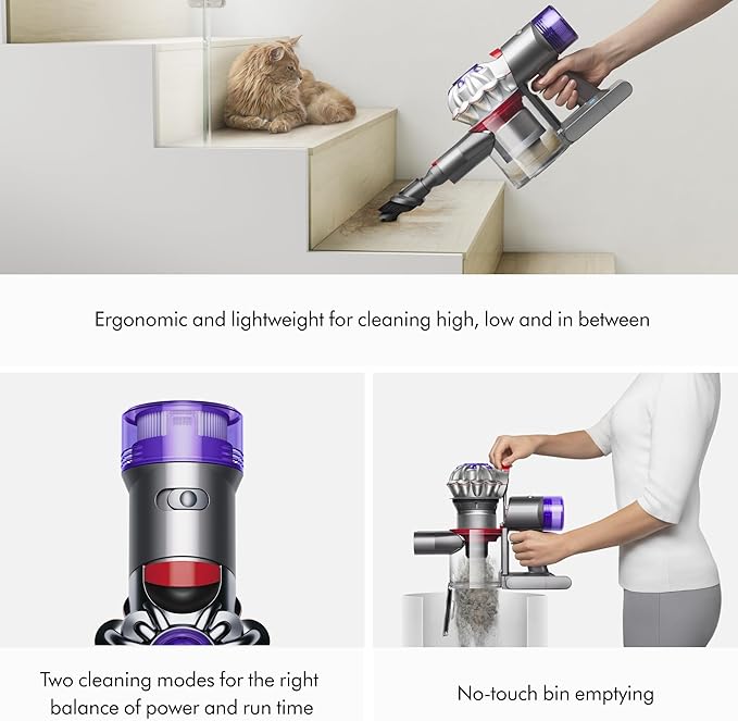 Dyson Car+Boat Handheld Vacuum Cordless and Lightweight Cleans Hard Surfaces and Upholstery 115AW 2 Power Modes Up to 50 Minutes²