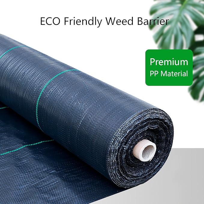 Weed Control Fabric Weed Membrane Roll Sturdy Durable Garden Underlay Weed Control ECO Friendly Landscape Weed Matting for Patios Garden Flower Beds Pond(1.5 * 100m)