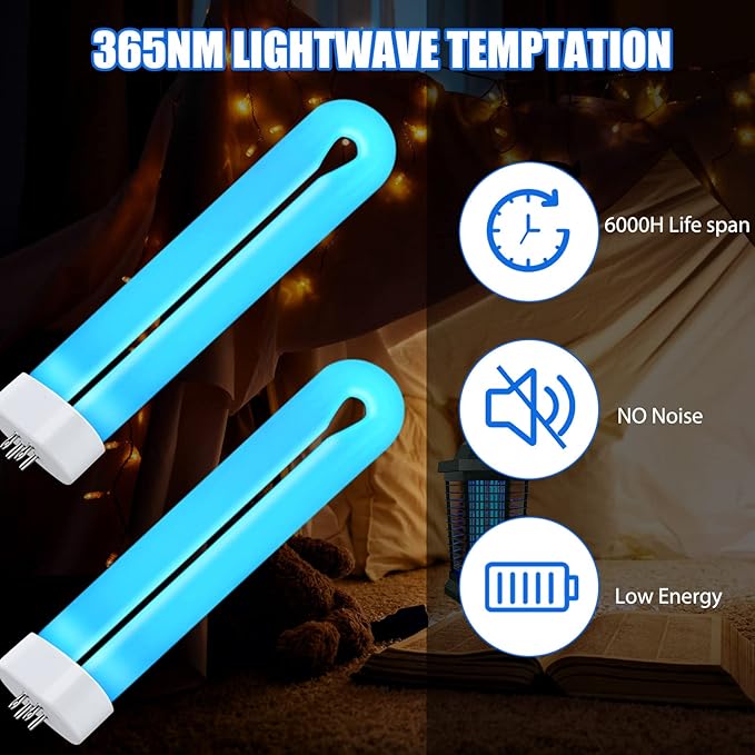 Zapper Light Bug Zapper Replacement Bulbs Insect Attracting Lamp FUL15W BL U Shaped Twin Tube Fluorescent UV Lamp 7.56 x 1.80 x 0.93 inch (White4 Pieces)