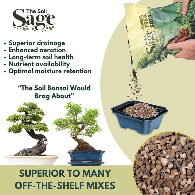 5qts/5l Premium Bonsai Mix - U.S.A. Made Ready to Use - Akadama Pumice Lava Rock Fine Pine Bark - Large Bag for All Bonsai Tree - High Drainage Potting Repotting (Bonsai Soil / 5 QT)