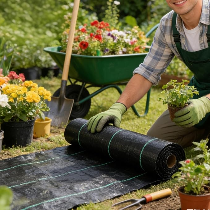 Landscape Fabric for Gravel - Garden Blocker Sheet | 1.6x164ft Ground Cover Fabric with Heavy Duty Material Sturdy Barrier Layer for Vegetable Beds Flower Gardens Greenhouse Landscaping