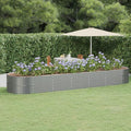 YAFF Raised Garden Bed - Large Metal Planter Box for Vegetables Outdoor Planter Boxes Kit Galvanized Steel Powder-Coated Steel 200.8x55.1x26.8 Gray