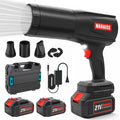 Cordless Leaf Blower with 2 X 4.0A 20000mAh Batteries Brushless Motor Lightweight Low Decibel Turbo Jet Blower with Pro Earplugs for Patio CleaningCar Blowing Water Blowing Leaves and Dust (Black)