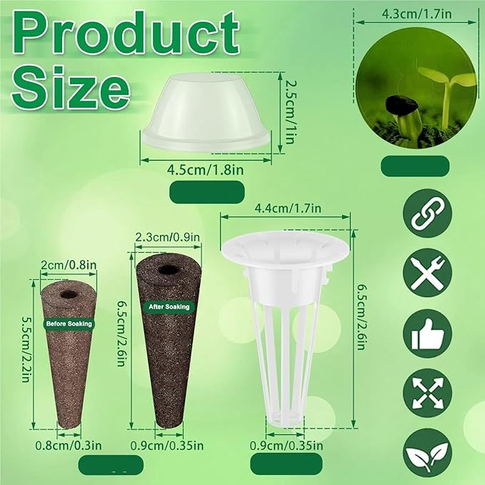 Net Pots for Hydroponics 100PCS Reusable Hydroponic Seed Pod Baskets