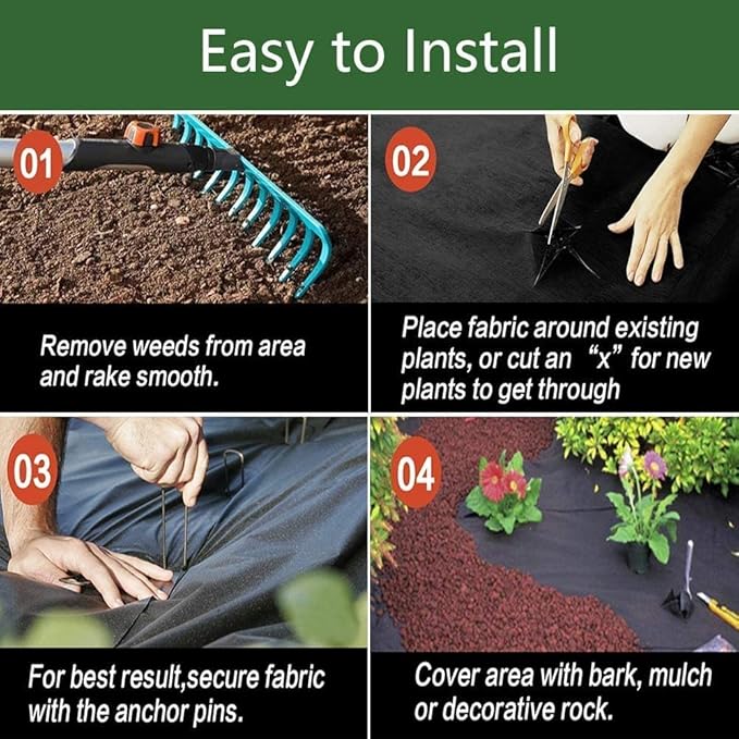 Heavy Duty Weed Control Membrane - Extra Wide Ground Cloth for Landscaping Driveways(0.4m to 1.5m Widths)1pcs(1.5mx50m)