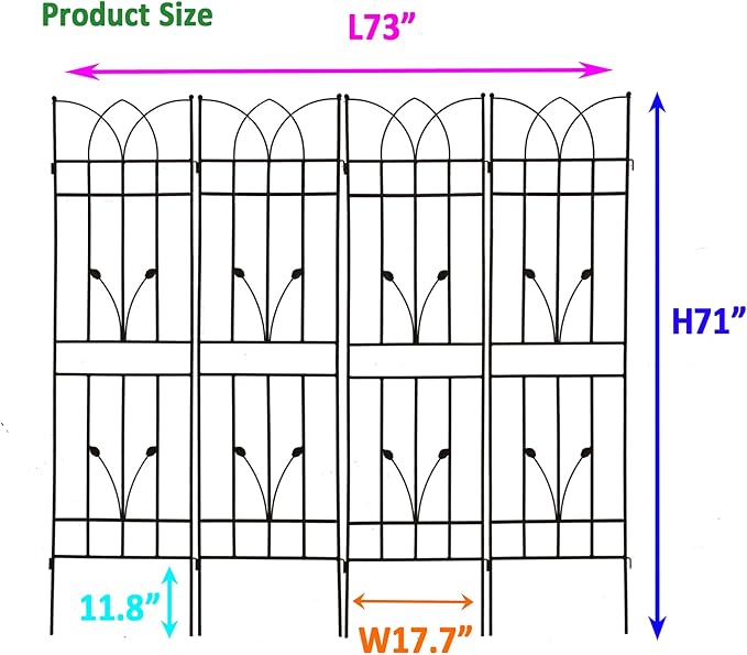 Premium Outdoor Garden Trellis Set for Climbing Plant Support and Vertical Gardening Enhancement with Rust-Resistant Coating