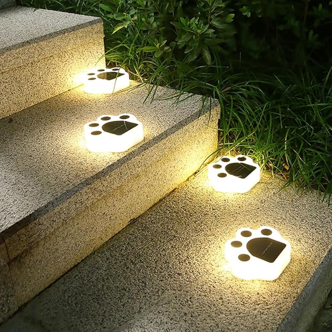 Plant Growing Lamps Solar Ground Lights Bear Paw Shape LED Outdoor GardenLandscape Foor Lamp for Lawn Pathway Yard Walkway Vegetable Patch