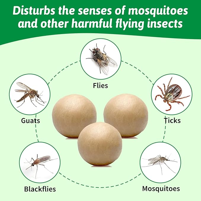 Natural Mosquito Repellent Outdoor Patio Pills Peppermint Oil 10 Pcs Natural Mosquito Repellant Balls Safe for Kids &amp Pets Bug Deterrent for Home &amp Patio Keep Mosquitoes Camping Travel Fis
