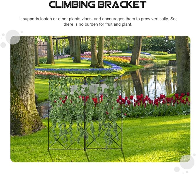 5pcs Black Garden Trellis Plant Support Structure for Climbing Plants Indoor and Outdoor Vine Frame 20x53cm Foldable Flower Climbing Rack