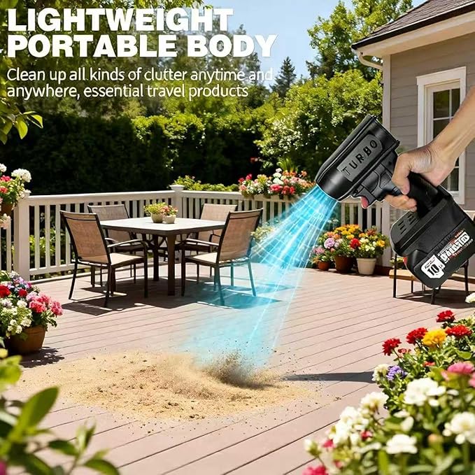 Electric Cordless Leaf Blower 150000 RPM Turbo 200 Mph High-Power Blower Portable Handheld Leaf Blower for Patio Cleaning Lawn Care Blowing Leaves (for Milwaukee)