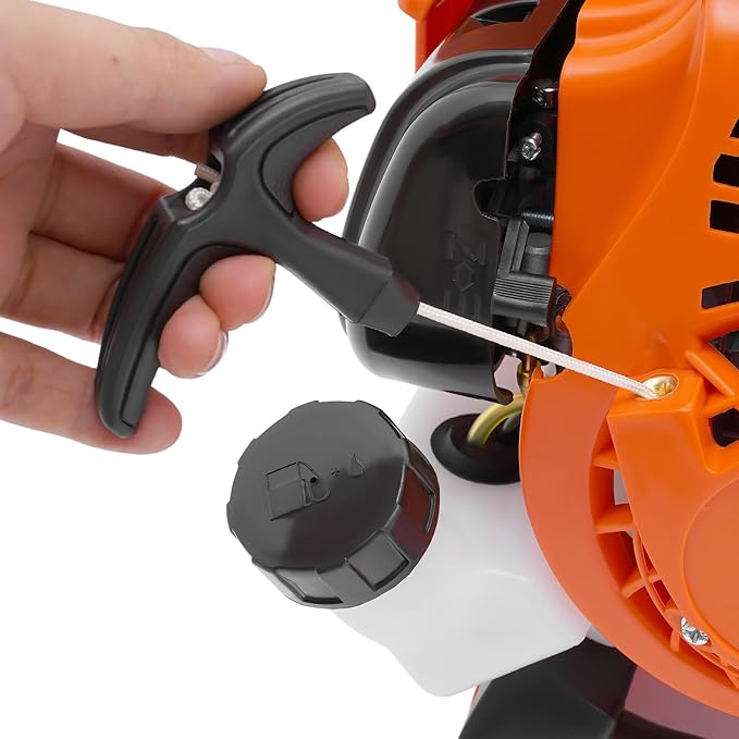 25.4CC 2-Stroke Gas Leaf Blower Leaf Blower Cordless with Ergonomic Handle Handheld Blower Small Leaf Blower Handheld Blowers or Lawn Care &amp Road Maintenance &amp Yards (Orange+Black)