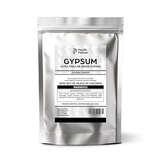 Gypsum Powder - Natural Calcium Sulfate Dihydrate for Soil Health Organic Farming &amp Gardening Indoor/Outdoor Use (10 Pounds)