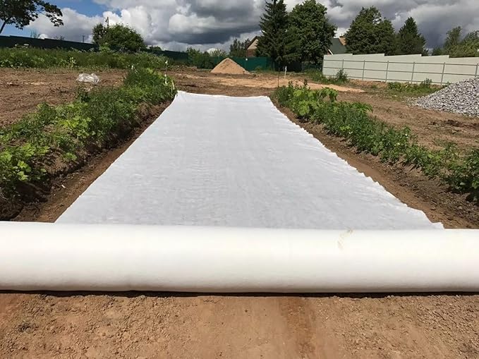 7oz Non-Woven Geotextile Fabric for French Drains &amp Landscaping - High Permeability Soil Stabilization (3.3ft-6.5ft Wide)(2mx90m/6.5ftx295ft WxL)