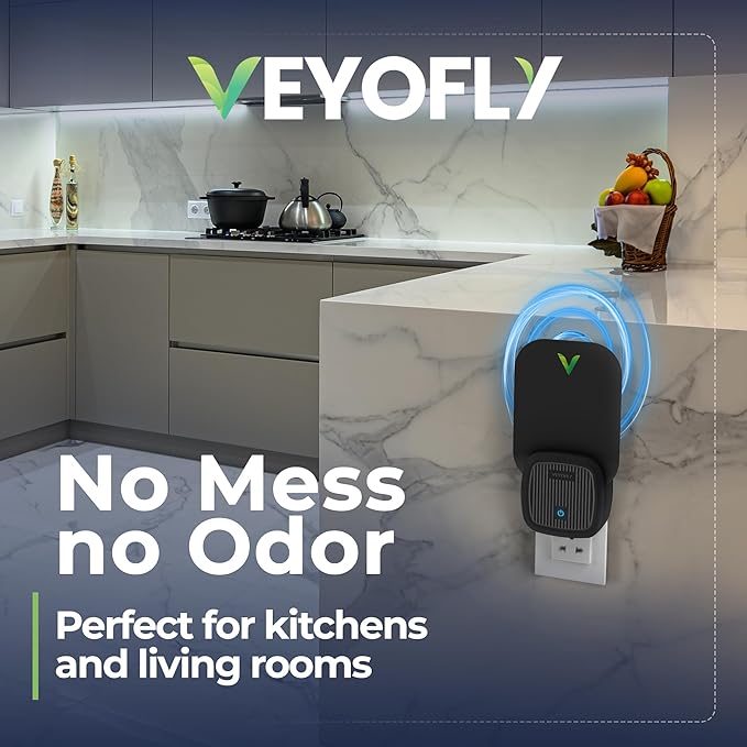 VEYOFLY Fly Trap Indoor Fruit Fly Traps for Indoors (2 Device + 6 Refills) Gnat Traps for House Indoor Fly Catcher Indoor Plug in Light Flying Insect Trap Bug Light Killer Fly Trap
