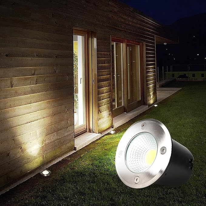 4 Pack LED Underground Light COB Floor Lamp IP65 Waterproof Outdoor Ground Spot Landscape Garden Square Path Yard Recessed Buried Spotlight (Warm White 20W)