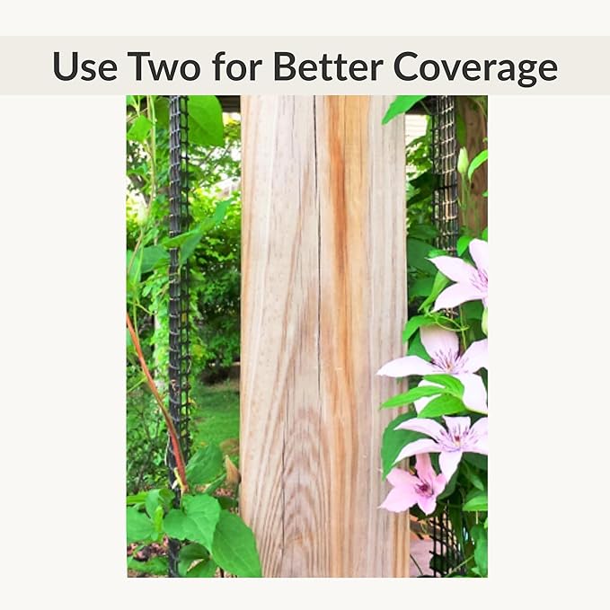 Deck Post Trellis for Posts and Columns 108 in x 4 in Narrow Climbing Plant Support HDPE Mesh Vine Trellis for Clematis and Vines Scroll Trellis 2-Pack