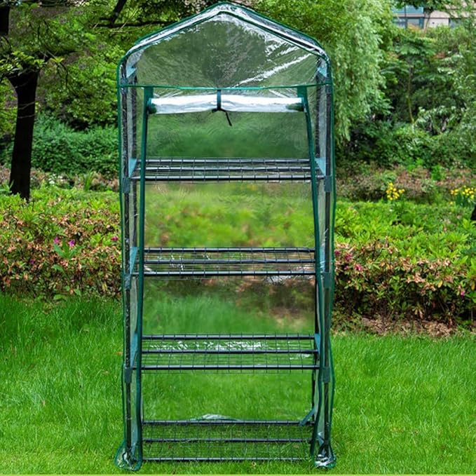 WYSRJ 4 Tier Greenhouse Replacement Cover Portable Grow Greenhouse Tent Flower House Plant Greenhouse Cover for Plants Cold Frost Protection Wind Rain Proof