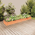Large Garden Raised Bed Brown Solid Fir Wood Outdoor Planter for Vegetables Flowers Herbs 94.5x17.7x9.8 Inch Rectangular Garden Bed