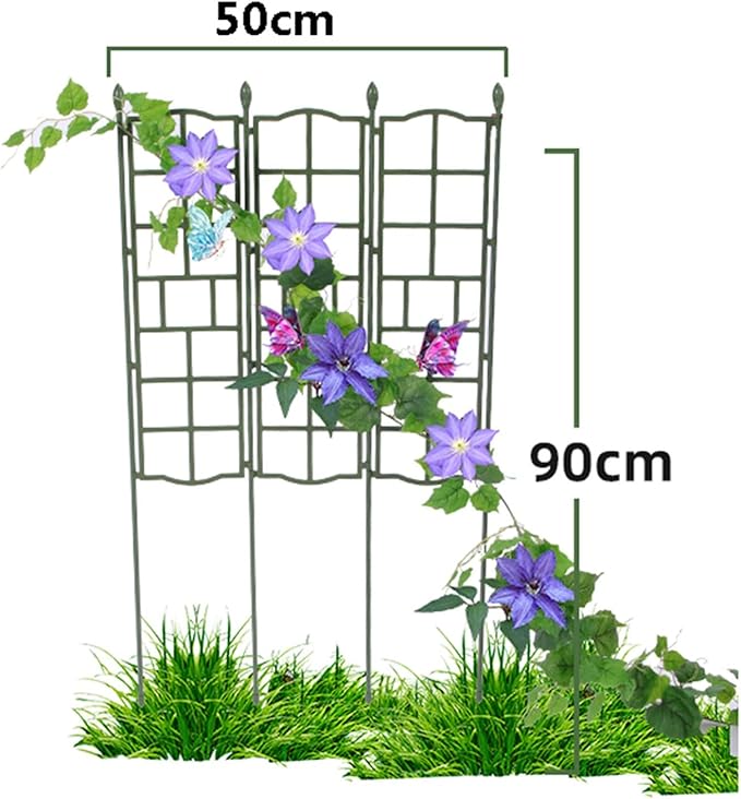 Garden Trellis for Potted Plants Foldable Plants Support Lattice Fence Vertical Panels Trellis for Climbing Plants Vegetables Flowers Roses Clematis Green(Size:50x90cm(19.7x35.4in))