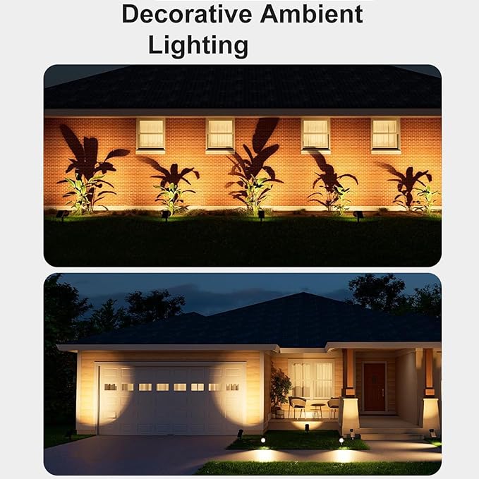 18led WarmSolar Color Changing Spot Lights Outdoor Waterproof 2 Pack Multicolor Landscape Spotlights 180° Solar Powered Lights Height Adjustable for Courtyards Balconies Gardens