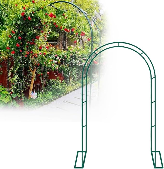 Metal Plant Support Trellis Garden Or Wedding Arch Arbor Party Ceremony Decoration Flower Frame for Climbing Plants Outdoor Decoration Weddings(BlackW80XH200X40cm)