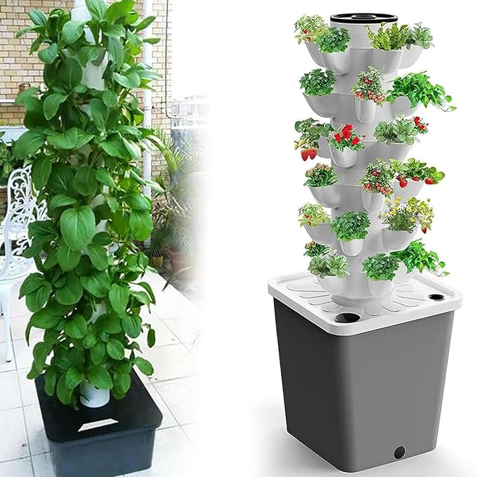 Garden Hydroponic Growing System 15/20/25/30 Pods Hydroponics Tower Aeroponics Grow Kit Aquaponics Planting System Herbs Fruits and Vegetable 30Holes//1pc