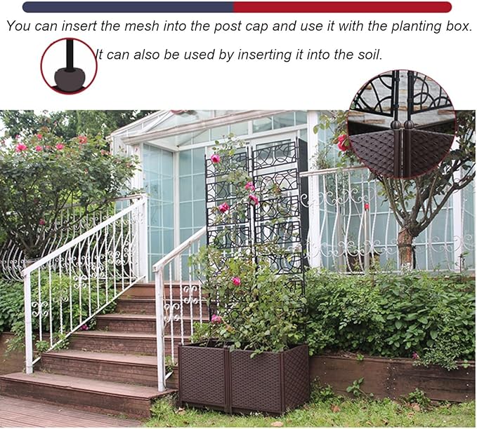 Sturdy Metal Frame Garden Fence Foldable Potted Plant Climbing Trellis Garden Trellis For Outdoor Indoor Decoration Climbing Plants Tomato Rose ( Color : Black  Size : 40.5x150cm/15.9x59in )