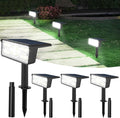 T-SUN Solar Spot Lights Outdoor 4 Pack 49 LED 2 Lighting Modes IP65 Waterproof Landscape Spotlights 2 in 1 Auto On/Off Solar Lights for Yard Garden Driveway Pathway (White)