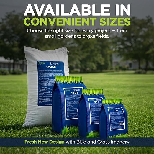 Supply Solutions | ProGreen 12-0-8 Plus 14% Iron | Granular Lawn and Garden Fertilizer - Plant Food Support for Deep Green Color and Stronger Roots - Perfect Spring Boost for Lawns (40 Pounds)