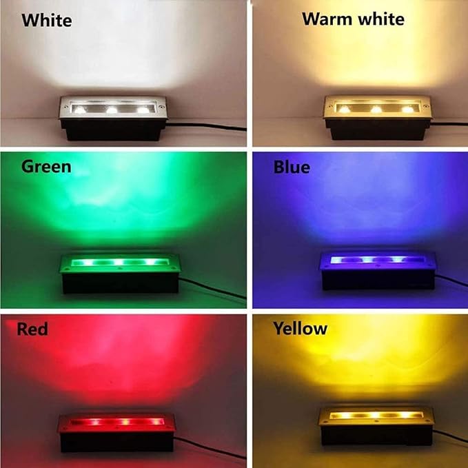 4PCS Outdoor Recessed Spotlight 85-265V Landscape Lights IP67 Waterproof Underground Light LED Rectangle Outdoor Garden Stainless Steel Spotlight Walkover Led Lights Floor Lamp (White Light 3W)