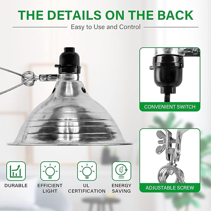 Simple Deluxe HIWKLTCLAMPLIGHTMX2 2-Pack Clamp Lamp Light with 8.5 Inch Aluminum Reflector Up to 150 Watt E26 Socket (No Bulb Included) 6 Feet 18/2 SPT-2 Cord Silver