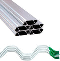 Wire and Channel Kit | 1 x 6.5' Aluminum Greenhouse Channel with 6.5' Steel Wire Jiggly Wire | PVC Coated Wire and U-Channel | Lock Channel and Wire (10 Pack)