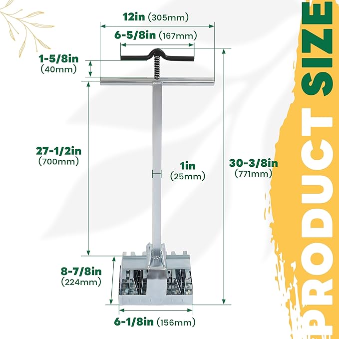 KUAFU Soil Block Maker Soil Blocker Compatible with The 1020 Tray Suitable for Seeding Seed Starting Seed Starting Soil Propagating Cuttings or Transplanting Seedlings Zinc-Plated Steel