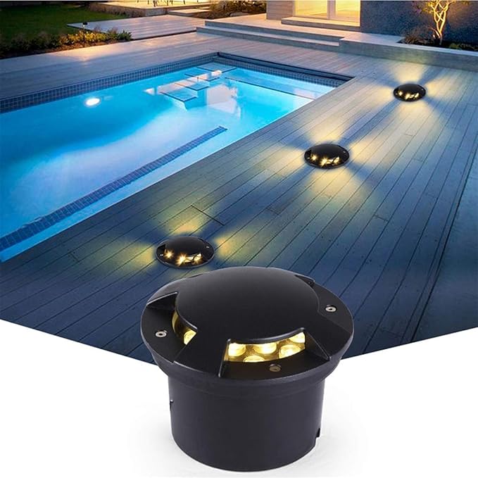 Ground LED Landscape Lights - 85-265V Outdoor Recessed Spotlight IP65 Waterproof No Glare Side Emitting Lights 15W/9W (Blue)