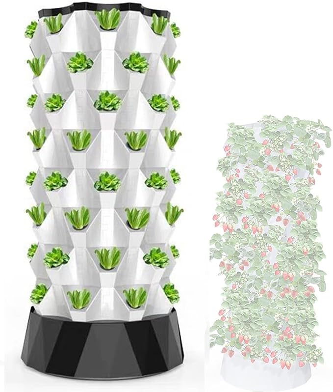 Hydroponics Growing Hydroponics Vertical Grow Kit Vertical Hydroponics Tower Planter Soilless Culture Growing Kit Aeroponics Growing Kit for Planting Vegetables Fruits140cm
