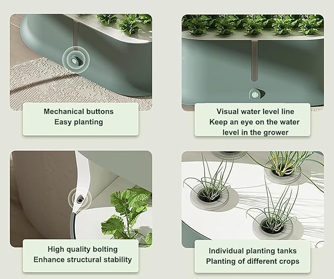 Hydroponics Tower with Remote Control Smart 3 Tier Planting Tower Hydroponics Growing System Stratified Water Circulation Full Spectrum LED Grow Lights for Herbs Fruits Vegetables