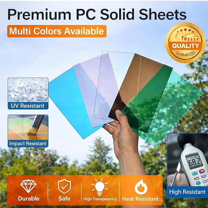 Polycarbonate Greenhouse Panels Clear Polycarbonate Sheets Outdoor Awning Covers for DIY All Weather Outdoor Garden and Greenhouse Covering Glass Replacement(Gray0.8x1m/2.62x3.3ft)