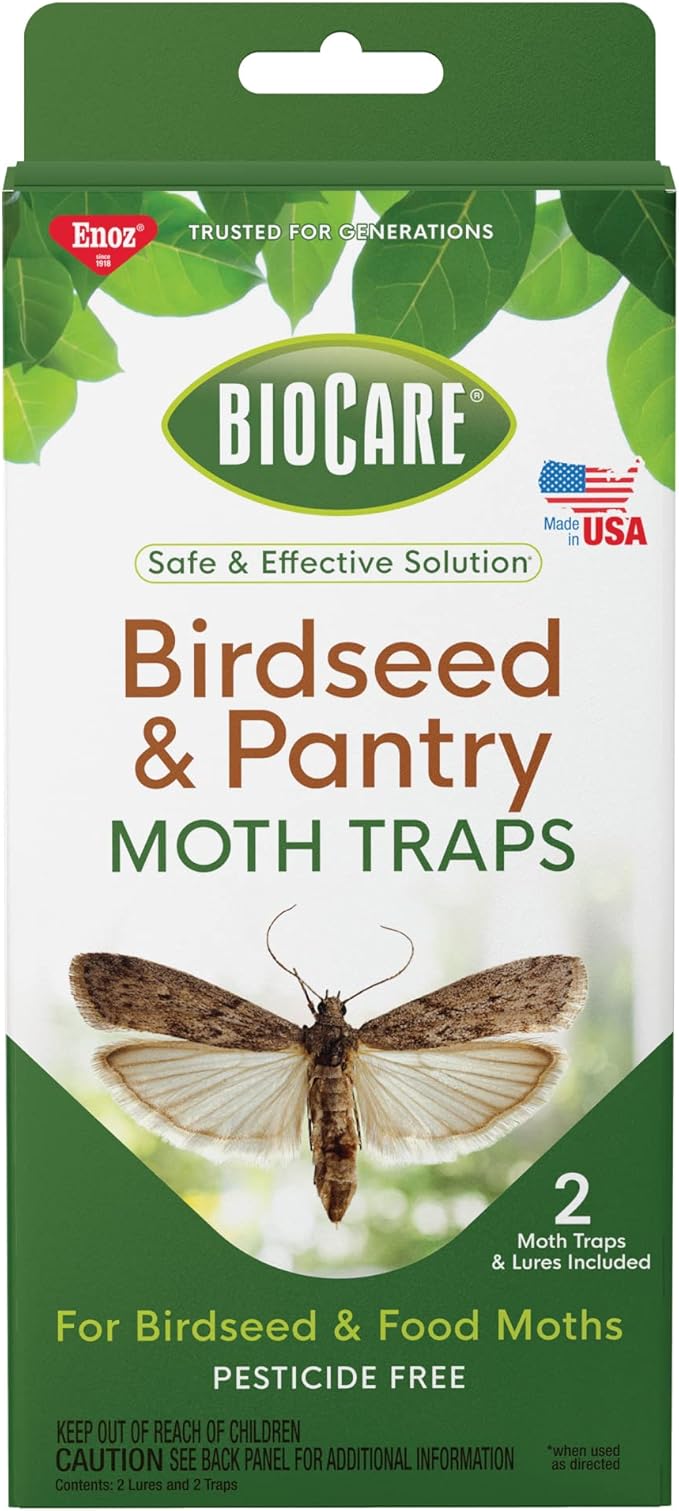 Enoz BioCare Birdseed &amp Pantry Moth Traps Attracts and Kills Birdseed &amp Pantry Moths Non-Toxic Pack of 2