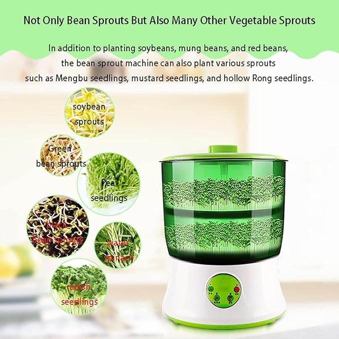 Automatic Sprouter Bean Growing Machine 2 Layers Large Capacity Seed Germination Kit Seed Germination Machine with PTC Heating
