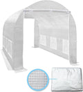 YardGrow 2-Doors Replacement Greenhouse Cover for Larger Walk in Outdoor Yard Plant Gardening Hot House Cover ONLY (12'x7'x7' White)