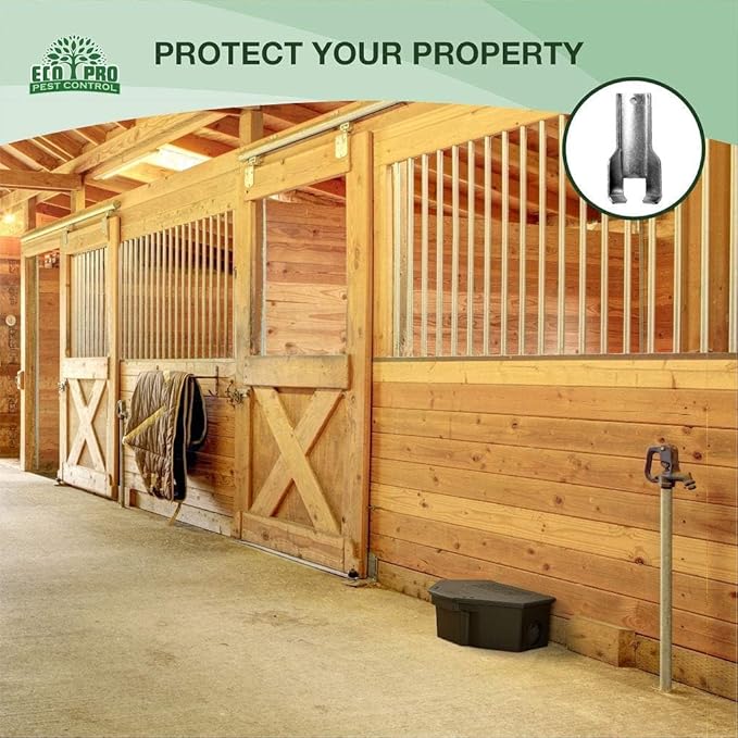 Rat Bait Stations 2-Pack | Refillable Outdoor Mouse Bait Station with Locks &amp Keys | Weather-Resistant Rodent Bait Box for Indoor &amp Outdoor | Pet &amp Kid-Safe Rat Trap Alternative - Large Si