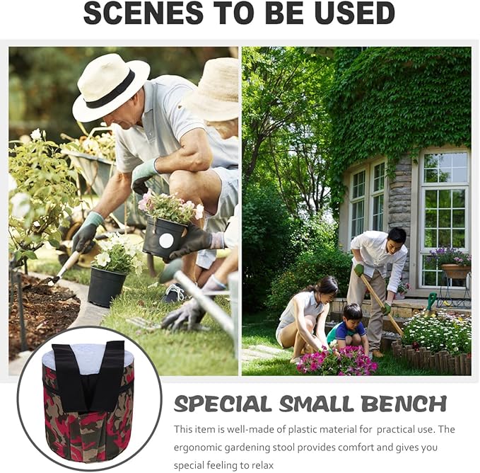 Portable Foam Garden Stool with 25cm Height and Storage Pocket Lightweight Outdoor Weeding and Gardening Work Seat for Seniors Camping and Field Work Use Random Style