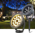 LED Tree Spotlight - Round IP65 Waterproof Outdoor Flood Light 220V Plug-in Garden Landscape Lamp (Red 12W)