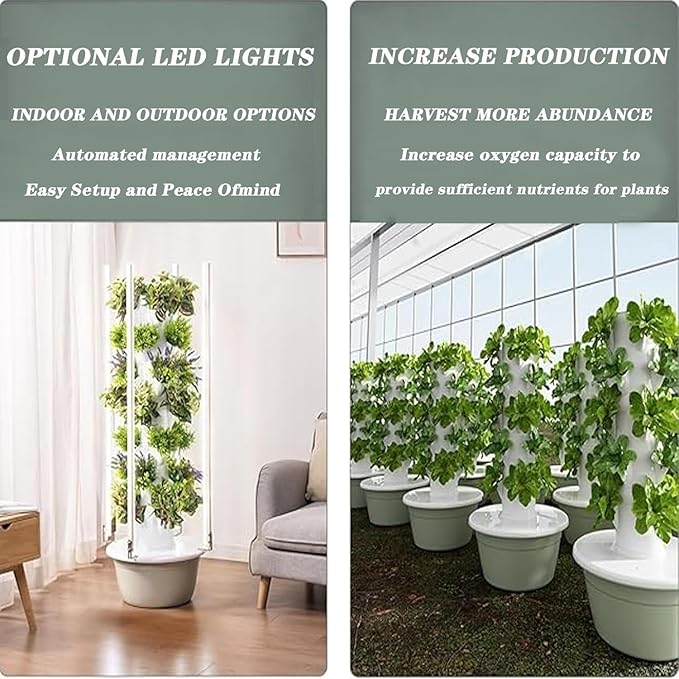 Hydroponics Growing System Indoor Garden with LED Grow Light 30L Double-Layer Hydroponic Planter for Vegetables &amp Herbs(9 Layer)
