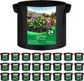 24-Pack 7 Gallon Thickened Non-Woven Grow Bags Aeration Fabric Pots with Handles