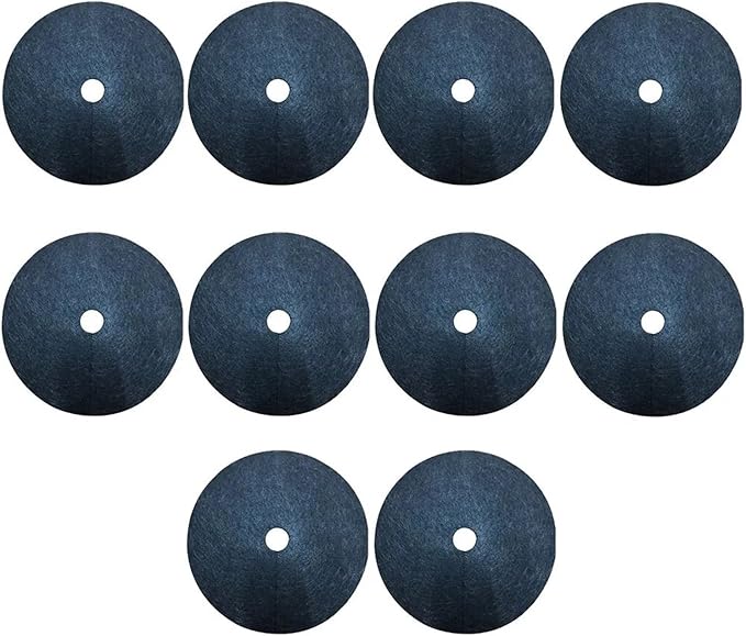 10pcs Black Round Ground Cover Control Fabric Mulch Non Woven Barrier Mat Outdoor Garden(52x6cm)