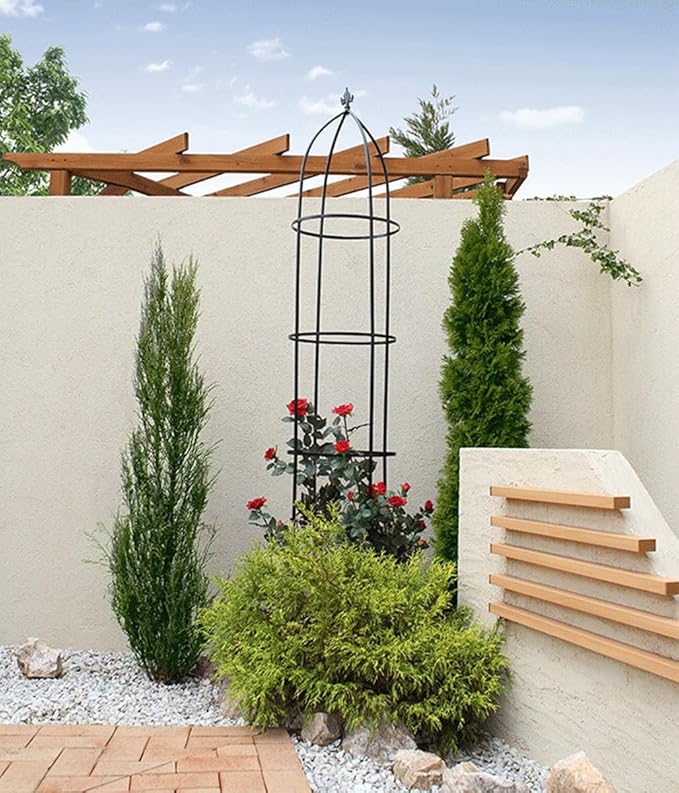 Garden Trellis for Climbing Plants Tower Obelisk Garden Trellis Plant Support Vine Supports Plant Tower for Outdoor Indoor Vines Flower(Size:23cm/9in Large)